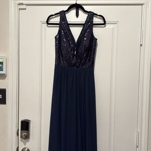 Dark Blue sequin Bridesmaid dress